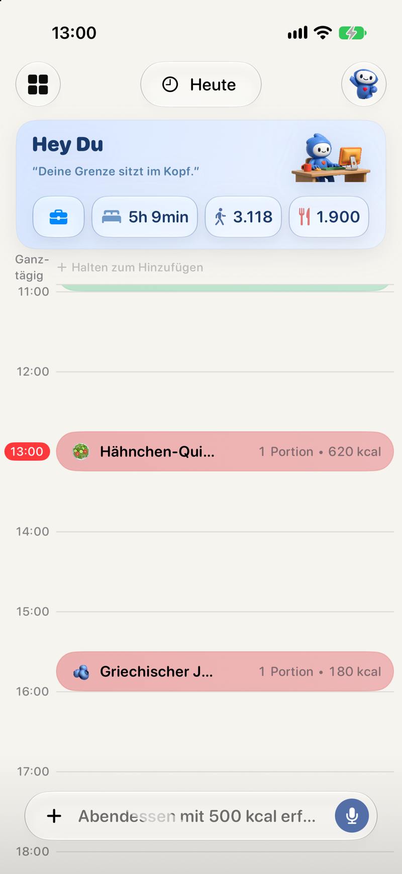 Lopie Timeline zeigt einen Tag mit schlechter Stimmung, kurzem Schlaf und unklarer Ursache